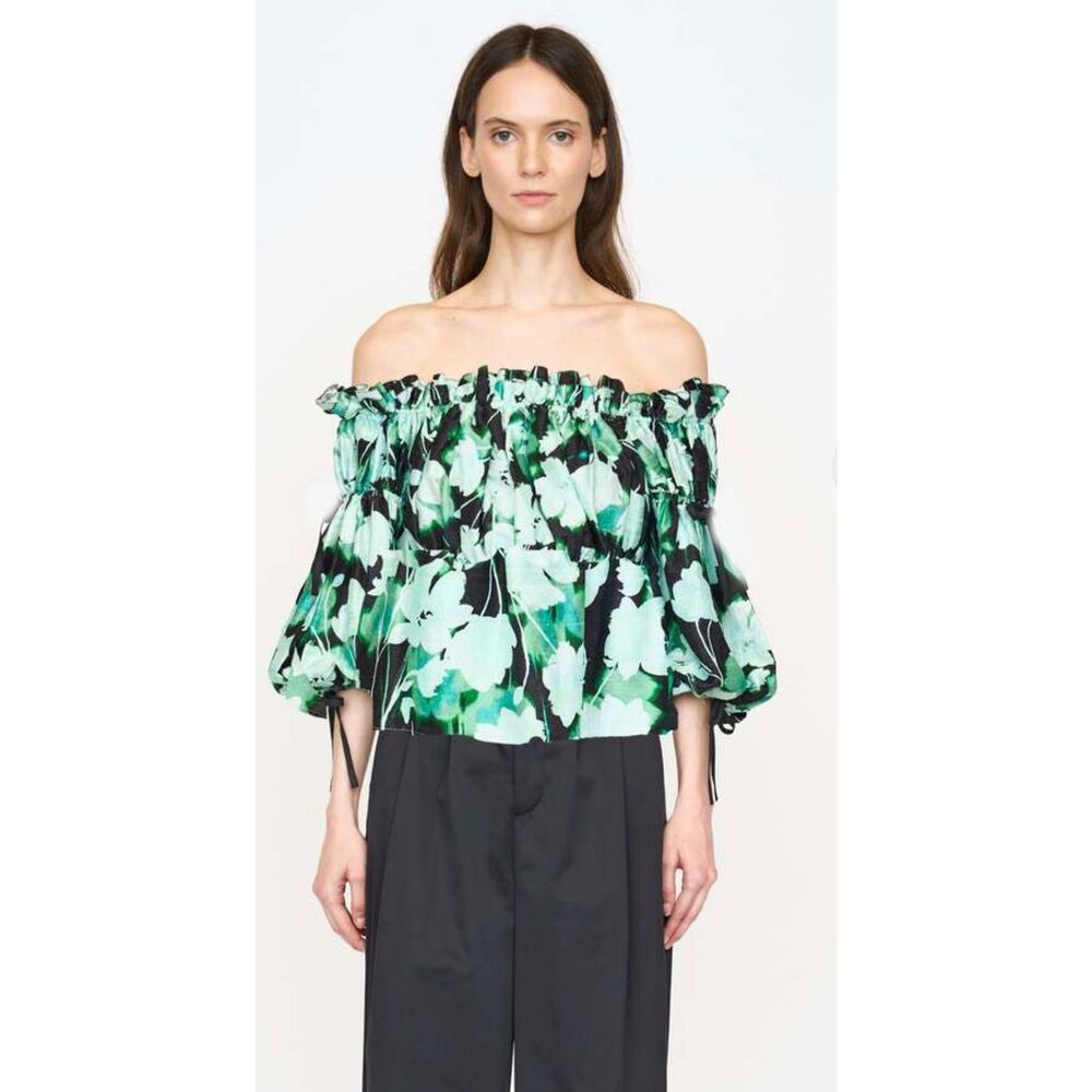 CHRISTY LYNN REGINA TOP - MINT SHADOW FLOWER NWT Size Small